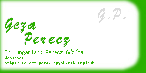 geza perecz business card